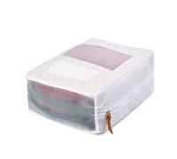 Deluxe Cashmere Storage Bag Moth Proof - Fits 5-7 Sweaters - Breathable Organic Cotton, Label Holder & Mesh Windows - Sweater Storage for Wardrobe Shelf - Large Organizer for Scarves & More