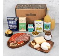 Deluxe Charcuterie Gift Box | Salami, Chorizo, Cheddar, Camembert, Duck Rillette, Olives, Chutney, Crackers & Apple Juice | Meat and Cheese Gift Basket for Women & Men | Birthday, Christmas