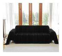 Deluxe Chenille Cat Scratch-Proof Sofa Cover - Dust-Proof Easy to Lay 3-Seater Sofa Protector & Throw Blanket for Living Room 180x260cm Black Assorted Sizes