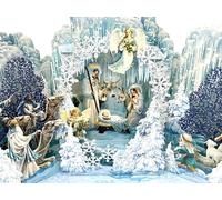 Deluxe Christian Nativity Pop Up Card, Luxury Christmas Card, 3D Handmade Religious Card, Keepsake Christmas Card for Family Friends Mum Dad