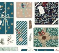 Deluxe Christmas-Metallic Christmas Printed Cotton Fabric 44’ Wide Approx. 100% Cotton. Ideal for Crafts, Patchwork, and Dressmaking