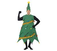 Deluxe Christmas Tree Costume Mens Ladies Xmas Fancy Dress Novelty Outfit
