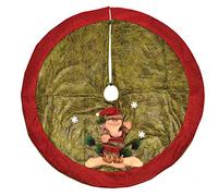 Deluxe Christmas Tree Skirt Base Cover with 3D Santa Handmade Xmas Width 122cm Perfect for 5ft-8ft Holiday Home Decorations