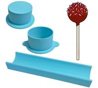 Deluxe Circle Cake Pop Mould Set with 9in Tray, Circles Cake Pop Mold Set, Easy Cake Pop Maker for Perfect Treats, Cake Pop Kit, Cake Pop Cutter,Baking Moulds for Desserts (Blue-1 Set)