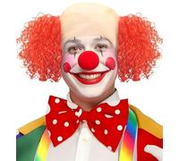 Deluxe Clown Headpiece with Red Curly Hair Adult Unisex Wig