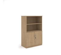 Deluxe combination unit with open top 1600mm high with 3 shelves - Kendal Oak