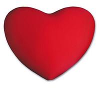 Deluxe Comfort Microbead Heart Shaped Pillow - Soft Airy Microbeads - Throw Pillow, Red