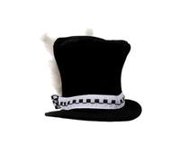 Deluxe Costume Top Hats | Bunny Hat | Black toppeer Halloween Mad Hatter | Madd Hatteer Rabbit Plush Hatt | Magician Hat Costumme, Steampunk, Ultra Circus Dress Up Party Accessory For Easter