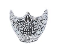 Deluxe Crystal Skull Half Face Mask Festival Carnival Fancy Dress Accessory