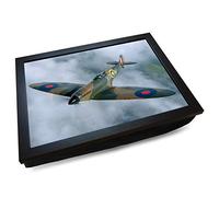 Deluxe Cushioned Lap Tray | Supermarine Spitfire | Wooden Frame | Bean Bag Cushion Base | #EI