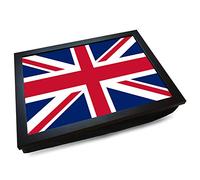 Deluxe Cushioned Lap Tray | Union Jack Flag | Wooden Frame | Bean Bag Cushion Base | #AB