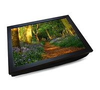 Deluxe Cushioned Photo Lap Tray | Woodland Path | Wooden Frame | Bean Bag Cushion Base | #GE