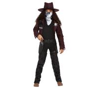 Deluxe Dark Spirit Western Cowgirl Costume - Burgundy - Jacket - Chaps - Holster - Hat & Mask - 63089S