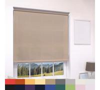 Deluxe Daylight Roller Blinds Light Filtering Premium Fabric Easy Fit Metal Brackets Bedroom Living Room Office Child Safe 160cm Length Trimmable Light Brown 060cm