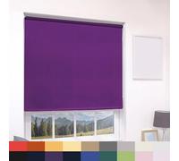 Deluxe Daylight Roller Blinds Light Filtering Premium Fabric Easy Fit Metal Brackets Bedroom Living Room Office Child Safe 160cm Length Trimmable Purple 180cm