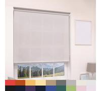 Deluxe Daylight Roller Blinds Light Filtering Premium Fabric Easy Fit Metal Brackets Bedroom Living Room Office Child Safe Trimmable Natural 240cm Width x 210cm Drop