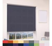 Deluxe Daylight Roller Blinds Light Filtering Premium Fabric Easy Fit Metal Brackets Bedroom Living Room Office Child Safe 160cm Length Trimmable Navy 060cm