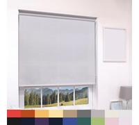 Deluxe Daylight Roller Blinds Light Filtering Premium Fabric Easy Fit Metal Brackets Bedroom Living Room Office Child Safe Trimmable Light Grey 90cm Width x 210cm Drop