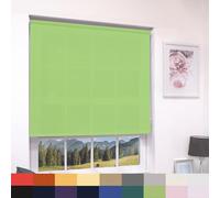 Deluxe Daylight Roller Blinds Light Filtering Premium Fabric Easy Fit Metal Brackets Bedroom Living Room Office Child Safe 160cm Length Trimmable Lime Green 240cm