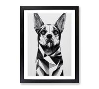 Deluxe Dog Abstract Framed Print | A2 Black Framed Wall Art | Ready to Hang | Abstract Animal Picture | Living Room Bedroom Lounge Office