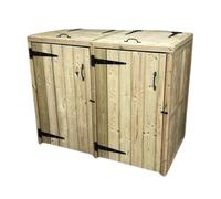 Churnet Valley Garden Furniture Churnet Valley Deluxe Double Bin Store, Brown