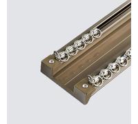 Deluxe Double Curtain Rail System Heavy Duty Aluminium Ceiling/Wall Mount Track for Curtains 4.9ft (1.5m) Champagne Gold Conjoined Design