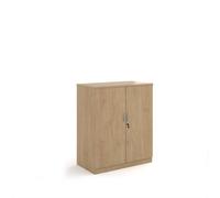 Deluxe double door cupboard 1200mm high with 2 shelves - Kendal Oak
