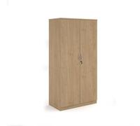 Deluxe double door cupboard 2000mm high with 4 shelves - Kendal Oak