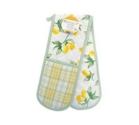 Deluxe Double Oven Gloves - 10+ Designs - Gift Idea For the Chef in Your Life - 100% Cotton Outer Material - All Seasons (Lemons)
