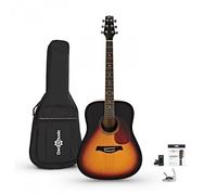 Deluxe Dreadnought Acoustic Guitar Pack by Gear4music Mahogany