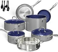 Deluxe DUXANO 14PC Healthy Pots and Pan With 9H Anti-scratch Coating, 2-Layer Non-Stick Ceramic&PFAS Free, Sensitively&Evenly Induction Cooking, Enhanced Flavor with Infrared Cookware, Dishwasher Safe