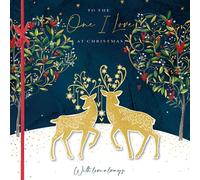 Deluxe Embellished One I Love Golden Magic Deer Hand-Finished Christmas Card X15925RW