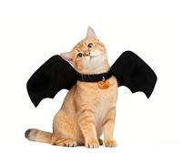 Deluxe Enhanced Cat Halloween Costume Bat Wings with Pumpkin Bells - Premium Upgraded Pet Apparel for Cats & Small Dogs, Adjustable Secure Fit for Halloween Party, Christmas, Birthday Dress Up