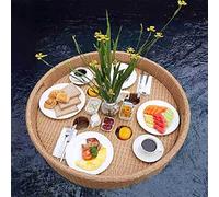 Deluxe Floating Tray Table - Ideal for Pool Parties, Spas & Beaches - Effortlessly Serve Drinks, Brunch & Meals on Water - Elegant White Design for Ultimate Relaxation.