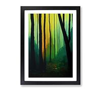 Deluxe Forest Framed Print | A3 Black Framed Wall Art | Ready to Hang | Modern Landscape Picture | Living Room Bedroom Lounge Office
