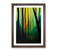 Deluxe Forest Framed Print | A3 Walnut Framed Wall Art | Ready to Hang | Modern Landscape Picture | Living Room Bedroom Lounge Office