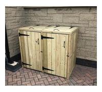 Deluxe Garden Bin Store 140cm wide x 90cm deep by Churnet Valley - BS102