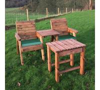 Deluxe Garden Bistro Set by Charles Taylor - 2 Seats Green Cushions