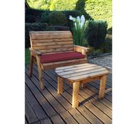Deluxe Garden Furniture Set by Charles Taylor - 2 Seats Burgundy Cushions