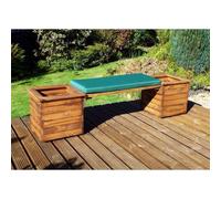 Deluxe Garden Planter Bench by Charles Taylor - 2 Seats Burgundy Cushions