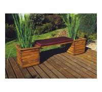 Deluxe Garden Planter Bench by Charles Taylor - 2 Seats Grey Cushions
