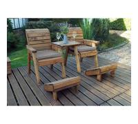 Deluxe Garden Tete a Tete by Charles Taylor - 2 Seats Grey Cushions