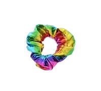 Deluxe GAY PRIDE FANCY DRESS ACCESSORY Rainbow Hats Jewellery LGBT Parade Party Lot UK Lizzy® (Metallic Rainbow Scrunchies)