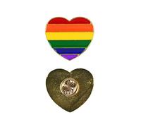 Deluxe GAY PRIDE FANCY DRESS ACCESSORY Rainbow Hats Jewellery LGBT Parade Party Lot UK Lizzy® (Rainbow Heart Pride Badge)