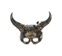 Smiffys Deluxe Gold Horned Masquerade Mask, Eyemasks Fancy Dress, Devil Dress Up Masks