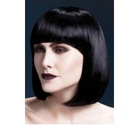 Deluxe Gothic Black Bobbed Adult Fancy Dress Cosplay Elise Wig