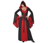 Deluxe Gothic Red Hooded Robe Dress Costume Adult