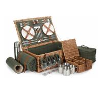 Deluxe Green Tweed 4 Person Hamper