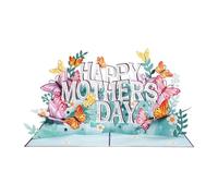 Deluxe Greeting Card, Elegant Message Postcard, 5 x 7 Inch Gift Cover with 3D Butterfly Effect, Premium Paper with Artistic Print Finish, Foldable Floral Design Card, Mom Celebration for Gift Use