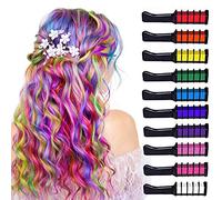 Deluxe Hair Chalk Set For Girls, 10 Washable Colour Brush, Available For Party Hair Dressing, Birthday Gift For Kids